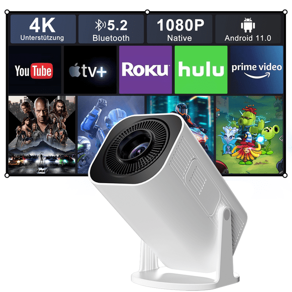 Salange P30 LCD Display Mini Multimedia Projector Native 1080P Support 4K 8K Home Theatre
