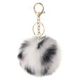 thumbnail image 1 of Pom Pom Keyring Faux Fur Decorative Fuzzy Ball Keychain Bag Charm for Women, 1 of 10