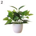 thumbnail image 1 of 2 Pcs Fresh Artificial Foliage Plant Potted Bonsai Wedding Party Mall Desktop Decor(Type 1), 1 of 9
