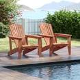 thumbnail image 2 of Gymax 2PCS Solid Wood Garden Chair w/ High Backrest Wide Armrests & Contoured Seat, 2 of 8