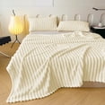 thumbnail image 1 of Up to 65% Off! Gspmoly Flannel Fleece Throw Blanket Lightweight Warm and Soft Striped Couch and Bed Blanket Cozy Microfiber Ribbed Sofa Decor for All Season up to 65% Off, 1 of 6