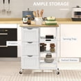 thumbnail image 4 of HOMCOM Kitchen Cart on Wheels with Wood Top, 3 Drawers and Shelves, 4 of 10