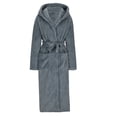 thumbnail image 1 of ShomPort Cable Knit Pajama Robes for Mens Fleece Solid Color Hooded Bathrobe with Pockets Fall Winter Warm Comfort Loungewear, 1 of 4