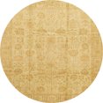 thumbnail image 1 of Ahgly Company Indoor Round Abstract Chrome Gold Yellow Oriental Area Rugs, 4' Round, 1 of 6