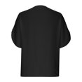 thumbnail image 5 of AherBiu Hauts pour Femmes Robe Décontractée Col en V Manches Courtes Été Couleur Unie Coupe Ample Blouse Confortable Hauts, 5 of 5