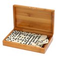 thumbnail image 1 of Double Six Dominos Ensemble de Jeu de Voyage Récréatif Jouet Points Noirs Dominos, 1 of 7