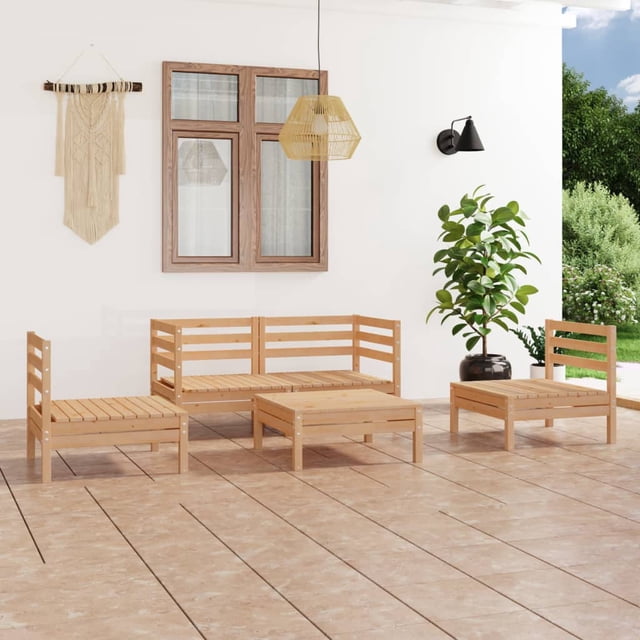 vidaXL 5 Piece Garden Lounge Set Solid Pinewood