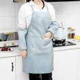 thumbnail image 4 of Waterproof Fabric Striped Anti-Fouling Apron Sleeves Housework Restaurant Home Cleaning Two-Piece Kitchen（Blue）, 4 of 6