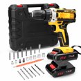thumbnail image 1 of TFixol 21V Cordless Electric Drill with Adjustable Speed, Torque & Rotation, Built-in LED Light, Cooling System, 2 Batteries & Charger, Ideal for DIY & Home Use, 1 of 6