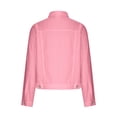 thumbnail image 4 of Pompotops Veste en Denim Unie pour Femmes à Manches Longues, Cardigan Amincissant avec Poches, Manteau, Hauts, Liquidation, 4 of 5