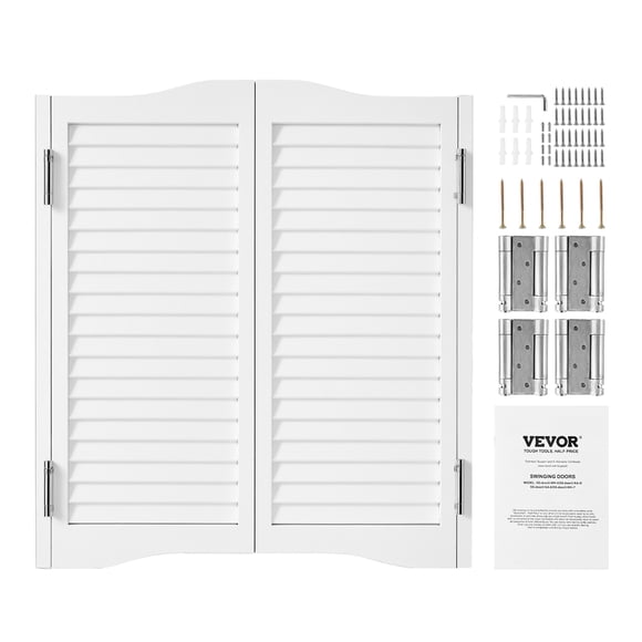 VEVOR Portes Battantes de Salon 32 Pouces x 36 Pouces en Bois de Pin Blanc avec Charnières et Quincaillerie