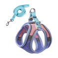 thumbnail image 2 of Pet Harness and Leash Set, Breathable Mesh Vest with Adjustable Straps, Color Block Dog Cat Walking Strap, Polyester, Orange/Pink/Red/Green/Blue, 1 Set, 2 of 6