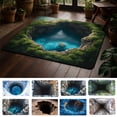 thumbnail image 1 of Aodebiao 3D Optical Illusion Rug, Brick Bottomless Hole Design Non- Area Rug for Living Room, Bedroom, Front Door Mat, Playroom & Gameroom Floor Carpet Decor, 1 of 2