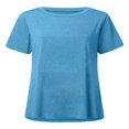 thumbnail image 2 of T-shirt à Manches Courtes pour Femmes, Hauts Grande Taille, Tunique Décontractée à Col en V, Blouse Ample, 2 of 2