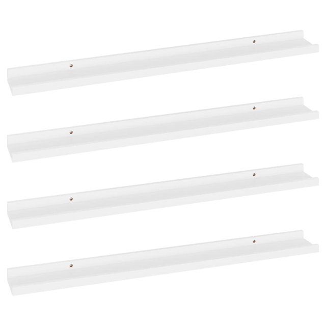 vidaXL Étagères Murales 4 Pcs Blanc 80x9x3 cm
