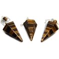 thumbnail image 2 of Angelstones Natural Gemstone Crystal Tiger Eye Hexagonal Pointed Reiki Chakra Pendant Pendulum, 2 of 2