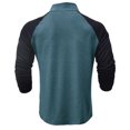 thumbnail image 4 of Yuyuzo Men Gym Tops Tees Workout Shirts 1/3 Zipper Neck Long Sleeve Solid Color Patchwork Pullover Golf Blouse, 4 of 7
