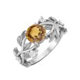 thumbnail image 2 of 6MM Round Citrine 925 Sterling Silver Solitaire Women Wedding Classic Designer Ring, 2 of 4