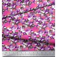 thumbnail image 3 of Soimoi Rayon Fabric Camouflage Texture & Flamingo Bird Print Fabric by Yard 42 Inch Wide, 3 of 3