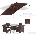 thumbnail image 4 of Outsunny 6.6x5ft Fir Patio Umbrella, Market Parasol with Tilt, Ribs Coffee, 4 of 10