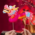 thumbnail image 2 of simhoa Chinese Dragon Dance DIY Handmade Material Package Arts and Crafts Supplies Rose Red, 2 of 8