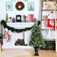 thumbnail image 3 of Patiojoy 2-Piece 4FT Snow Flocked Artificial Christmas Tree PVC Entrance Tree with Pine Cones & Red Berries, 3 of 9