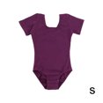 thumbnail image 3 of Tenue de Danse Extensible pour Enfants, Douce pour la Peau, Classique et Confortable, Justaucorps à Col Rond, Combinaison, Tenue de Danse Douce, Léotard, Violet, P, 3 of 9