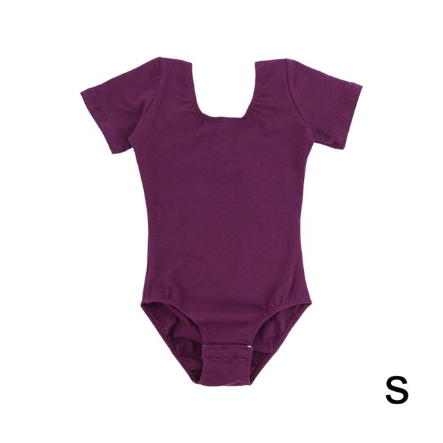 Tenue de Danse Extensible pour Enfants, Douce pour la Peau, Classique et Confortable, Justaucorps à Col Rond, Combinaison, Tenue de Danse Douce, Léotard, Violet, P