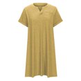thumbnail image 4 of Penkiiy Robes Grande Taille pour Femmes aux Formes Robe Ample Robe d'Été pour Dames Robe de Détente Aguichant Petite Col en V Manches Courtes Robe Décontractée L Jaune, 4 of 5