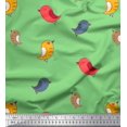 thumbnail image 1 of Soimoi Poly Georgette Fabric Bird Clip Art Printed Fabric 1 Yard 52 Inch Wide, 1 of 3
