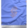 thumbnail image 3 of Soimoi Blue Crepe Silk Fabric Artistic Leaves Printed Fabric 1 Yard 42 Inch Wide, 3 of 3