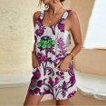 thumbnail image 2 of Pisexur Femmes Casual Grande Taille Combinaison Summer Floral Sans Manches Moulante Sangle Spaghetti Réglable Extensible Shorts une Pièce Combinaisons avec Poches S-3XL, 2 of 5