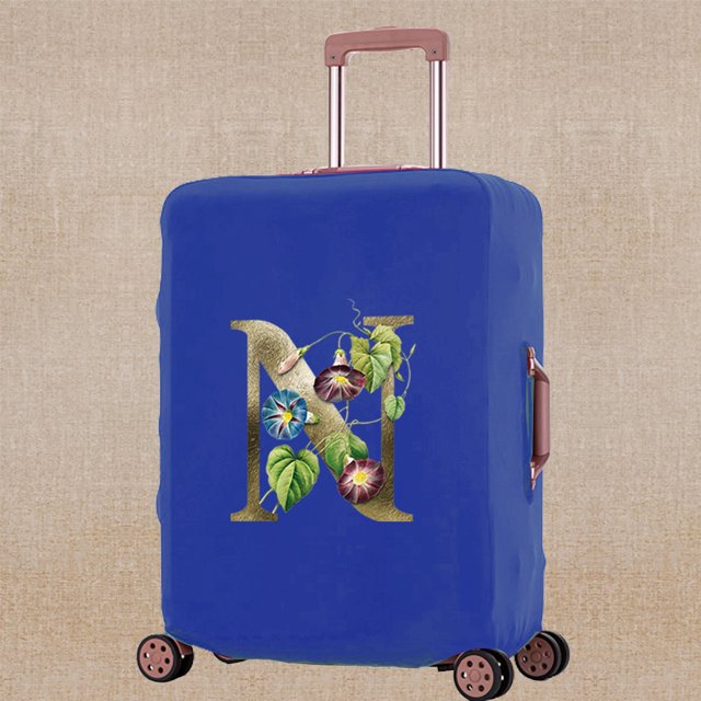 Luggage Cover Scratch Resistant Trolley Protective Case Apply To 18-32 Inch Golden Flower Print Suitcase Travel Accessory Covers 8Golden flower N S (18-21inch)