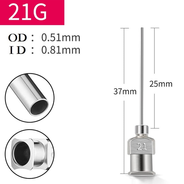 Bgsha Aiguille de Machine Distributrice en Acier Inoxydable 25 mm Colle Industrielle 1 Po 8 g-30 g