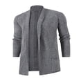 thumbnail image 2 of Men Cardigan Sweaters Solid Color Shawl Collar Long Sleeve Knitted Fall Casual Long Cardigan, 2 of 7