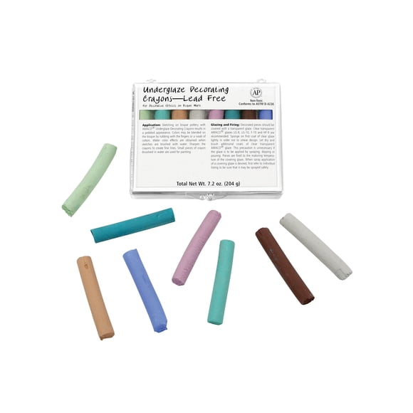 AMAcO Non-Toxic Underglaze Decorating crayon Set - a, Assorted color, Set of 8