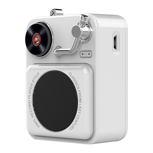 Portable Speakers Bluetooth Wireless Mini Portable Bluetooth Stereo Speaker, Enhanced Bass Retro Wireless Vintage Speaker, Built-In Mic for Travel, Home, Beach, Kitchen