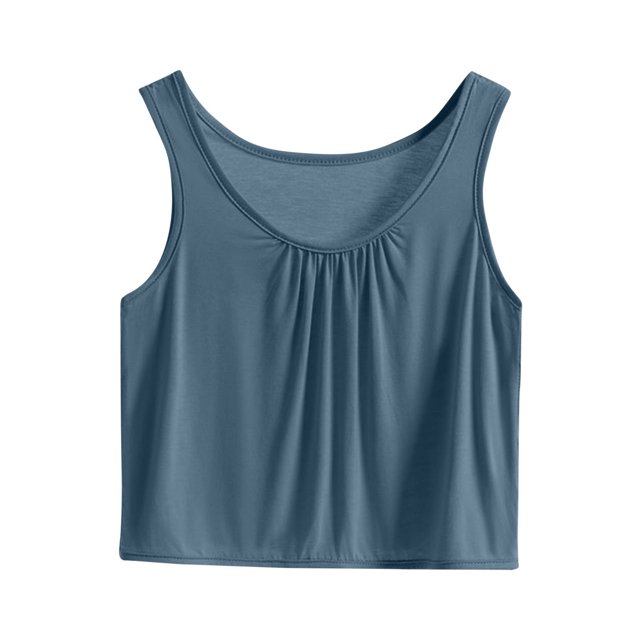 Timegard Plus Size Tops for Women Tank Tops Round Neck Ruched Loose Soft Casual Sleeveless Tops Pjs Blouse