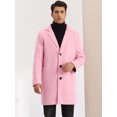 thumbnail image 2 of INSPIRE CHIC Manteau Trench pour Homme Coupe Ajustée Revers Cranté Simple Boutonnage Pardessus Rose P, 2 of 6