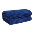 thumbnail image 1 of Blue Navy Blue Reversible Fleece Throw 150X100Cm Ultra Soft Bed Cover For Cold Nights Compact Storage Double Sided Design #6Xy56, 1 of 6