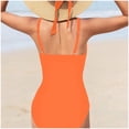 thumbnail image 5 of Girls Swimsuit Adjustable Straps Round Neckline Solid Color Bathing Suit with Cut Out Design and Matching Silk Scarf, 5 of 5