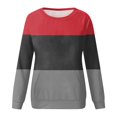 thumbnail image 4 of HKEJIAOI Chandails en Molleton pour Femmes Col Rond Bloc de Couleur Poids Moyen Manches Longues, 4 of 5