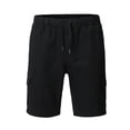 thumbnail image 1 of Mens Shorts Casual Solid Color Pocket High Waist Drawstring Knee Length Shorts Pants with Multi Pockets, 1 of 5