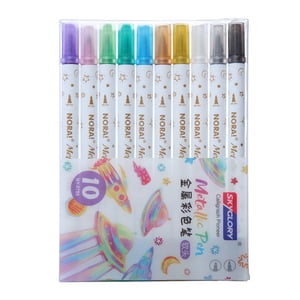 Amdohai 10 Couleurs Highlighters Set Stylos colorés à double embout Feutre Stylo de marqueur Couleurs assorties pour les enseignants et les étudiants Notes Prendre la lecture Peinture Artistes Croquis