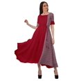 thumbnail image 2 of Moomaya Robe de Soirée à Manches Courtes en Viscose Style Santoon à Encolure Dégagée pour Femmes, 2 of 4
