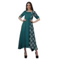 thumbnail image 1 of Moomaya Robe Midi en Viscose à Manches Courtes Imprimée Style Santoon à Taille à Cordon pour Femmes, 1 of 4