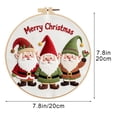 thumbnail image 3 of Beginner Embroidery Kit for Christmas DIY Projects with Printed Cloth, 3 Needles, English Instructions, and 20 cm Hoop, 3 of 6