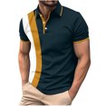 thumbnail image 1 of Mefallenssiah Hauts pour Hommes Col Clair pour Hommes de Couleur à Manches Courtes Haut à Manches Courtes Col Rabattu Blouse, 1 of 1