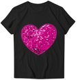 thumbnail image 2 of TIMIFIS T-Shirts de la Saint-Valentin pour Femmes Été Décontracté Ample à Manches Courtes Col Rond T-Shirt Imprimé Cœur d'Amour, 2 of 4