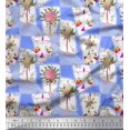 thumbnail image 1 of Soimoi Moss Georgette Fabric Leaves & Flower Floral Printed Fabric 1 Yard 42 Inch Wide, 1 of 3